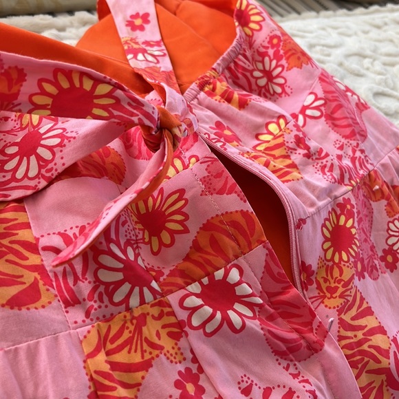 Lilly P pink/coral tiger halter dress - Picture 8 of 9